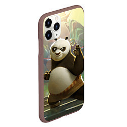 Чехол iPhone 11 Pro матовый Кунг фу панда, цвет: 3D-коричневый — фото 2