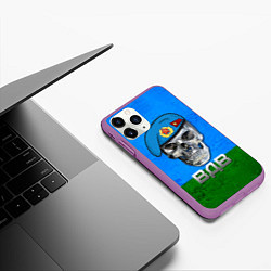 Чехол iPhone 11 Pro матовый Череп: ВДВ, цвет: 3D-фиолетовый — фото 2