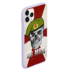 Чехол iPhone 11 Pro матовый Череп: ВВ МВД, цвет: 3D-светло-сиреневый — фото 2