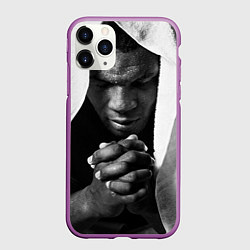 Чехол iPhone 11 Pro матовый Майк Тайсон, цвет: 3D-фиолетовый
