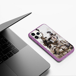 Чехол iPhone 11 Pro матовый ФСБ Альфа, цвет: 3D-фиолетовый — фото 2