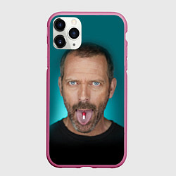Чехол iPhone 11 Pro матовый Хаус с таблеткой, цвет: 3D-малиновый