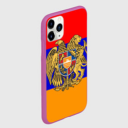 Чехол iPhone 11 Pro матовый Герб и флаг Армении, цвет: 3D-фиолетовый — фото 2