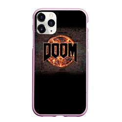 Чехол iPhone 11 Pro матовый DOOM Fire, цвет: 3D-розовый