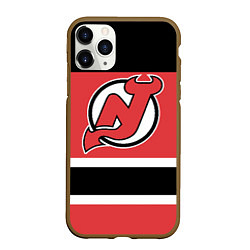 Чехол iPhone 11 Pro матовый New Jersey Devils, цвет: 3D-коричневый