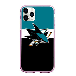 Чехол iPhone 11 Pro матовый San Jose Sharks, цвет: 3D-розовый