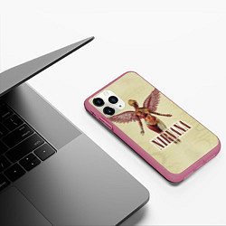 Чехол iPhone 11 Pro матовый Nirvana Angel, цвет: 3D-малиновый — фото 2