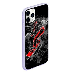 Чехол iPhone 11 Pro матовый Сноубордист, цвет: 3D-светло-сиреневый — фото 2