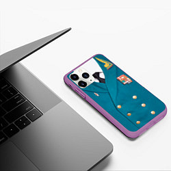 Чехол iPhone 11 Pro матовый Китель, цвет: 3D-фиолетовый — фото 2
