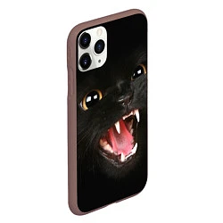 Чехол iPhone 11 Pro матовый Черный кот, цвет: 3D-коричневый — фото 2