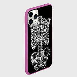 Чехол iPhone 11 Pro матовый Скелет, цвет: 3D-фиолетовый — фото 2
