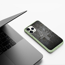 Чехол iPhone 11 Pro матовый Облако тегов: черный, цвет: 3D-салатовый — фото 2