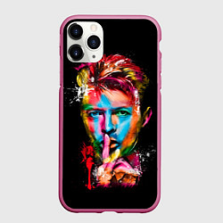 Чехол iPhone 11 Pro матовый Дэвид Боуи, цвет: 3D-малиновый