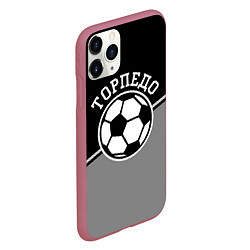 Чехол iPhone 11 Pro матовый ФК Торпедо, цвет: 3D-малиновый — фото 2