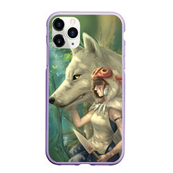 Чехол iPhone 11 Pro матовый Принцесса и волк, цвет: 3D-светло-сиреневый