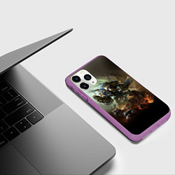 Чехол iPhone 11 Pro матовый Титан, цвет: 3D-фиолетовый — фото 2