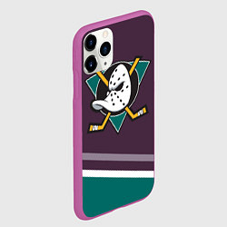 Чехол iPhone 11 Pro матовый Anaheim Ducks Selanne, цвет: 3D-фиолетовый — фото 2