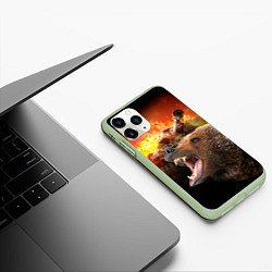 Чехол iPhone 11 Pro матовый Защитник, цвет: 3D-салатовый — фото 2