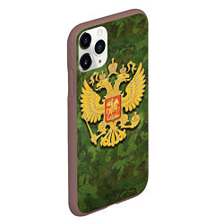 Чехол iPhone 11 Pro матовый Герб на камуфляже, цвет: 3D-коричневый — фото 2