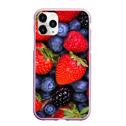 Чехол iPhone 11 Pro матовый Berries, цвет: 3D-розовый