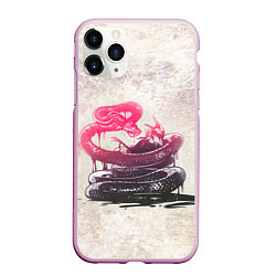 Чехол iPhone 11 Pro матовый Three Days Grace: Acid snake, цвет: 3D-розовый