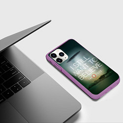 Чехол iPhone 11 Pro матовый I still want to believe, цвет: 3D-фиолетовый — фото 2