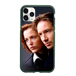 Чехол iPhone 11 Pro матовый Скалли и Малдер, цвет: 3D-темно-зеленый