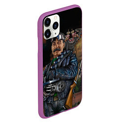 Чехол iPhone 11 Pro матовый Сталин военный, цвет: 3D-фиолетовый — фото 2