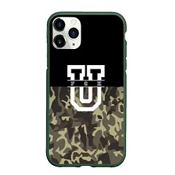 Чехол iPhone 11 Pro матовый FCK U: Camo, цвет: 3D-темно-зеленый