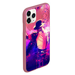 Чехол iPhone 11 Pro матовый Michael Jackson: Moon, цвет: 3D-малиновый — фото 2