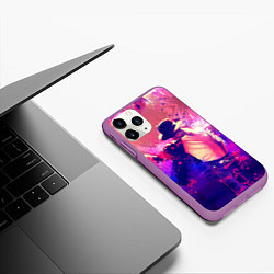 Чехол iPhone 11 Pro матовый Michael Jackson: Moon, цвет: 3D-фиолетовый — фото 2