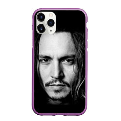 Чехол iPhone 11 Pro матовый Джонни Депп, цвет: 3D-фиолетовый