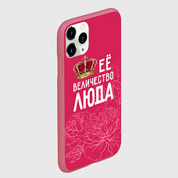 Чехол iPhone 11 Pro матовый Её величество Люда, цвет: 3D-малиновый — фото 2