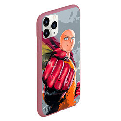 Чехол iPhone 11 Pro матовый One Punch Man Fist, цвет: 3D-малиновый — фото 2