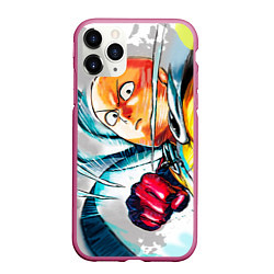 Чехол iPhone 11 Pro матовый One Punch Man Rage, цвет: 3D-малиновый