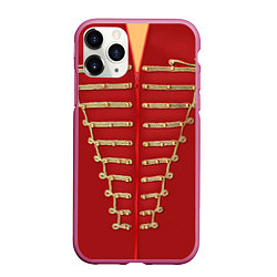 Чехол iPhone 11 Pro матовый Пиджак Майкла Джексона, цвет: 3D-малиновый