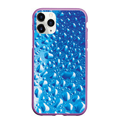 Чехол iPhone 11 Pro матовый Капли воды, цвет: 3D-фиолетовый