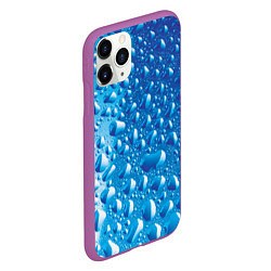Чехол iPhone 11 Pro матовый Капли воды, цвет: 3D-фиолетовый — фото 2