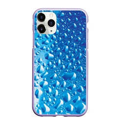 Чехол iPhone 11 Pro матовый Капли воды, цвет: 3D-светло-сиреневый