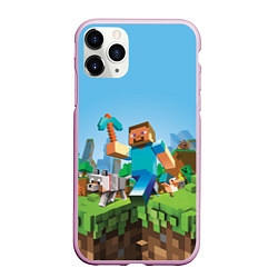 Чехол iPhone 11 Pro матовый Minecraft Summer, цвет: 3D-розовый