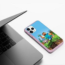 Чехол iPhone 11 Pro матовый Minecraft Summer, цвет: 3D-розовый — фото 2