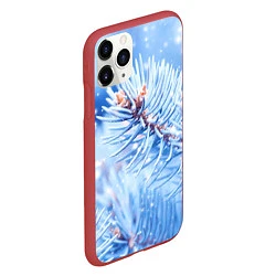 Чехол iPhone 11 Pro матовый Снежные иголки, цвет: 3D-красный — фото 2