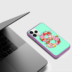 Чехол iPhone 11 Pro матовый 8 Марта, цвет: 3D-фиолетовый — фото 2