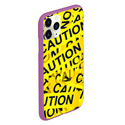 Чехол iPhone 11 Pro матовый Caution, цвет: 3D-фиолетовый — фото 2