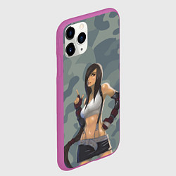 Чехол iPhone 11 Pro матовый Военная девушка Тифа Локхарт - Final Fantasy, цвет: 3D-фиолетовый — фото 2
