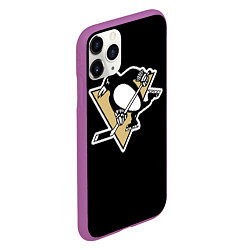 Чехол iPhone 11 Pro матовый Pittsburgh Penguins: Crosby, цвет: 3D-фиолетовый — фото 2