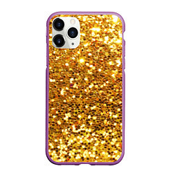 Чехол iPhone 11 Pro матовый Золотое мерцание, цвет: 3D-фиолетовый
