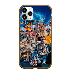Чехол iPhone 11 Pro матовый Iron Maiden: Skeletons, цвет: 3D-коричневый