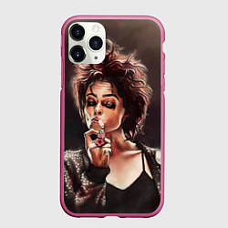 Чехол iPhone 11 Pro матовый Марла с сигаретой, цвет: 3D-малиновый