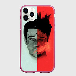 Чехол iPhone 11 Pro матовый Norton: White & Red, цвет: 3D-малиновый